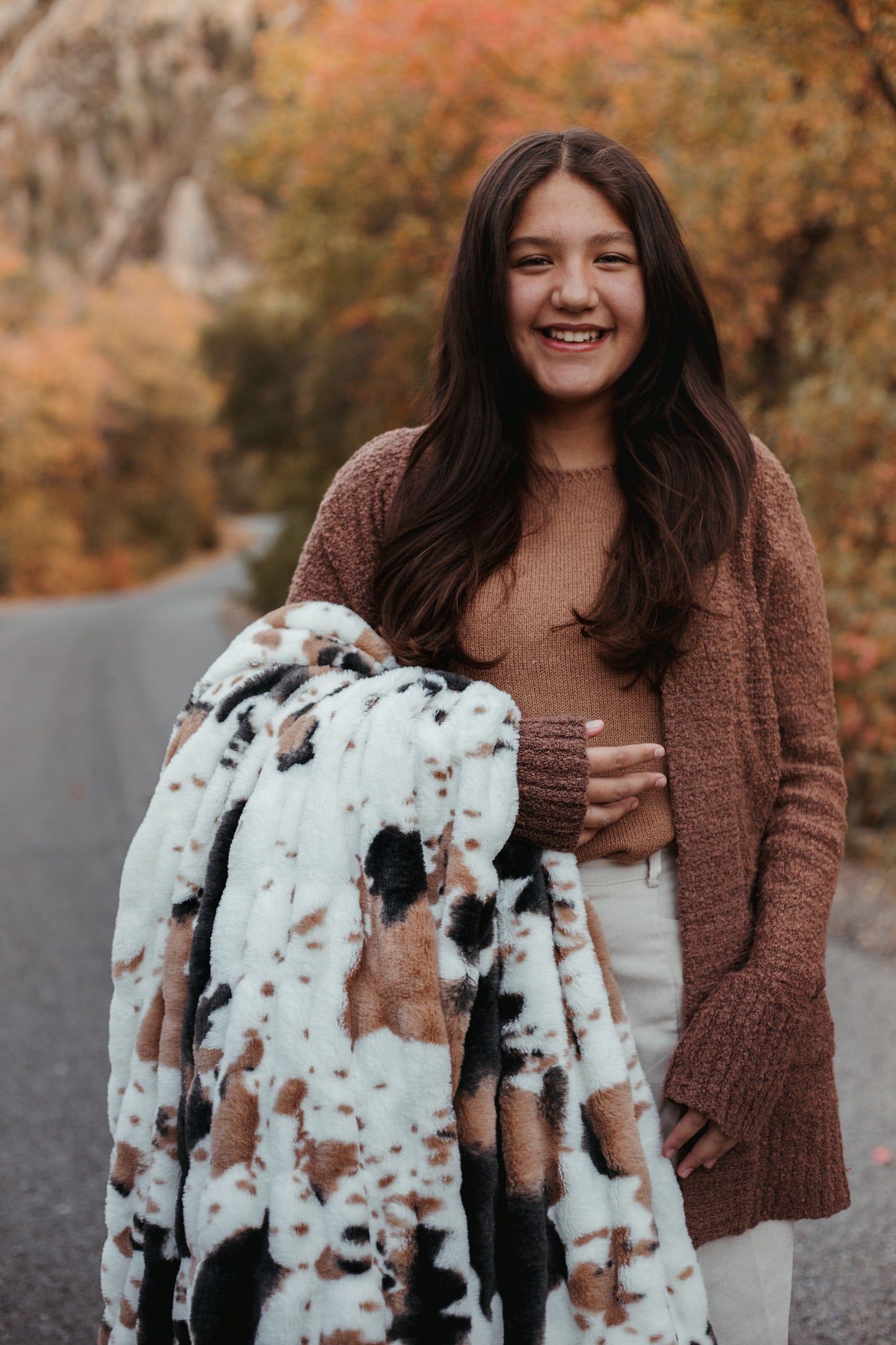 Brown Cow Print Blanket