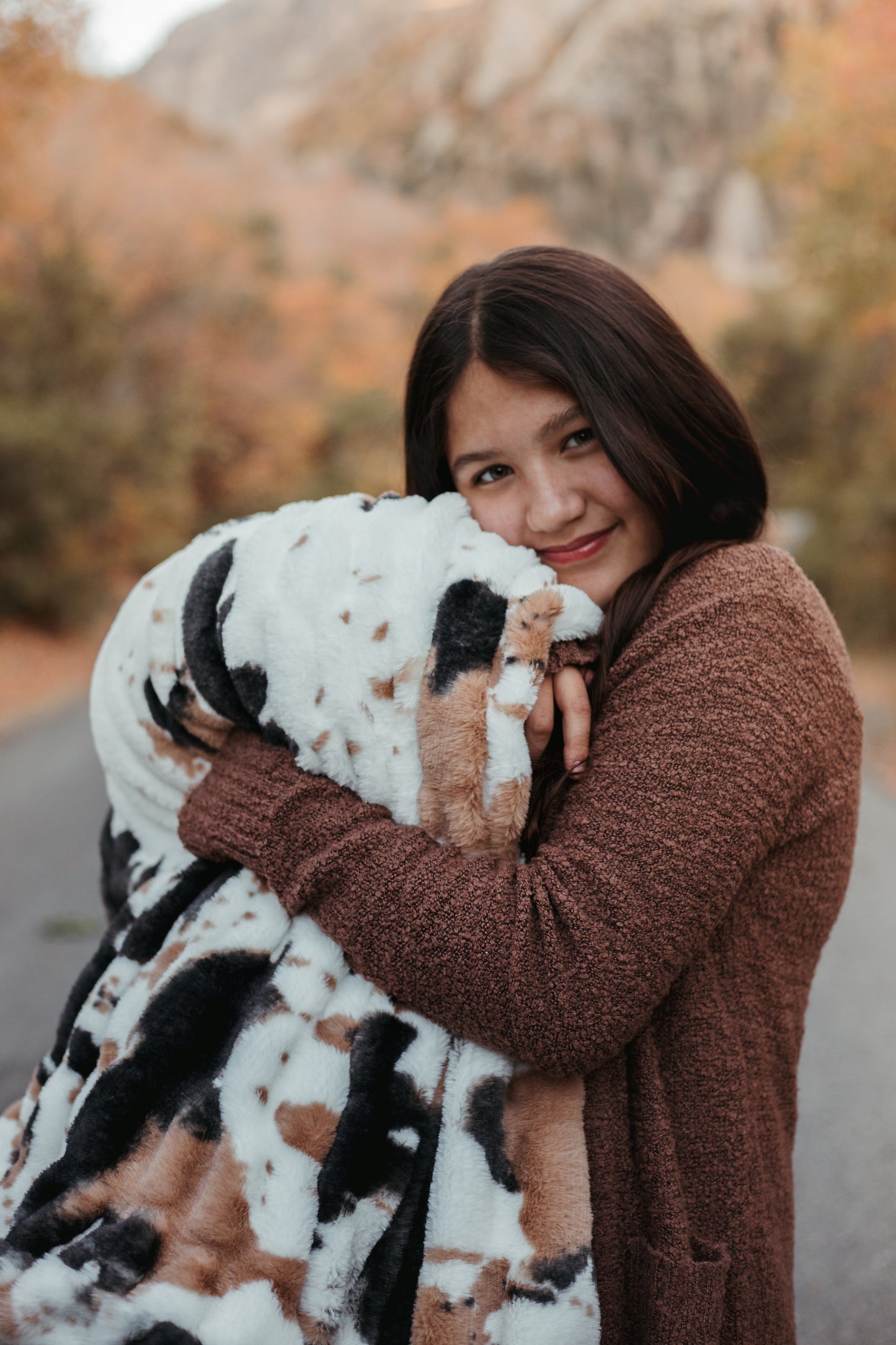 Brown Cow Print Blanket