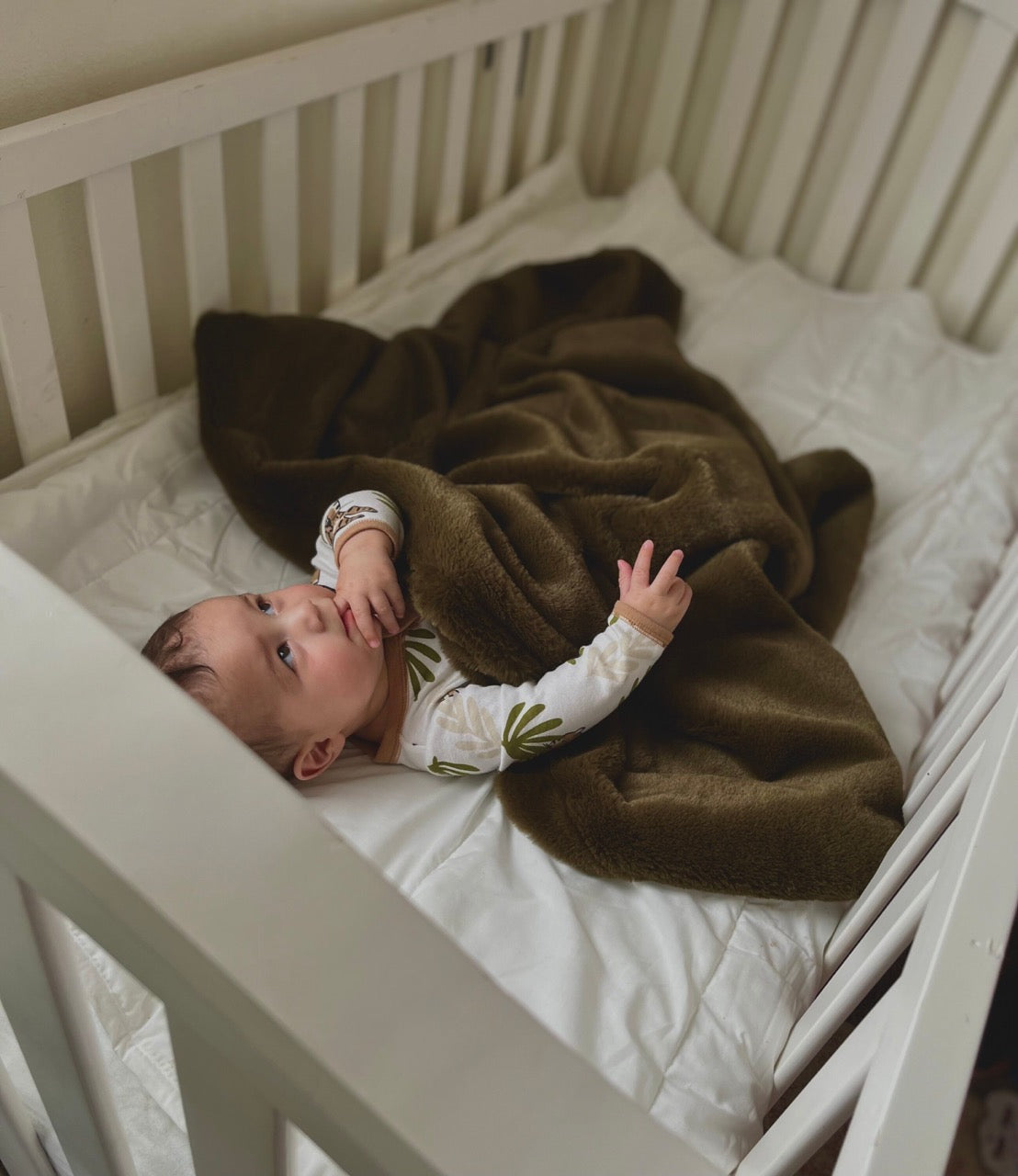 Baby Minky Blanket - Olive Green