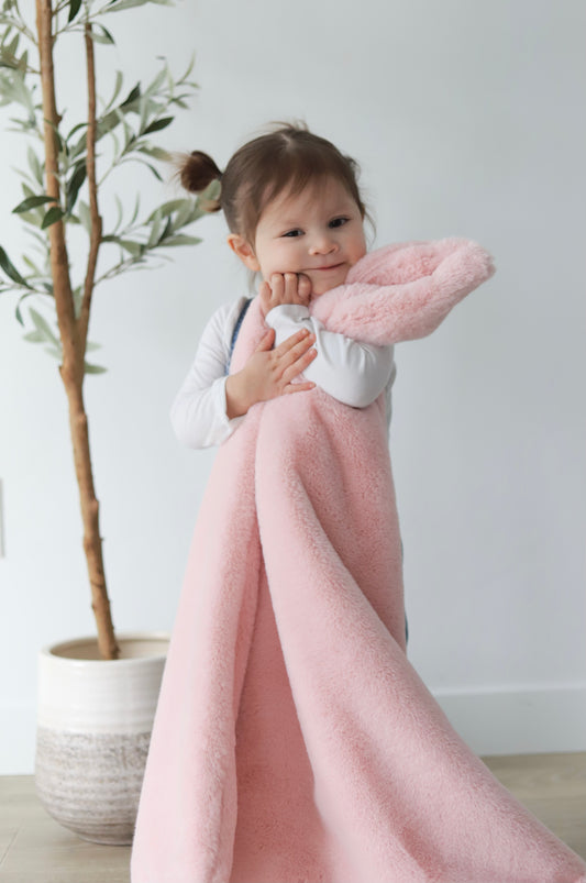 Baby Minky Blanket - Light Pink